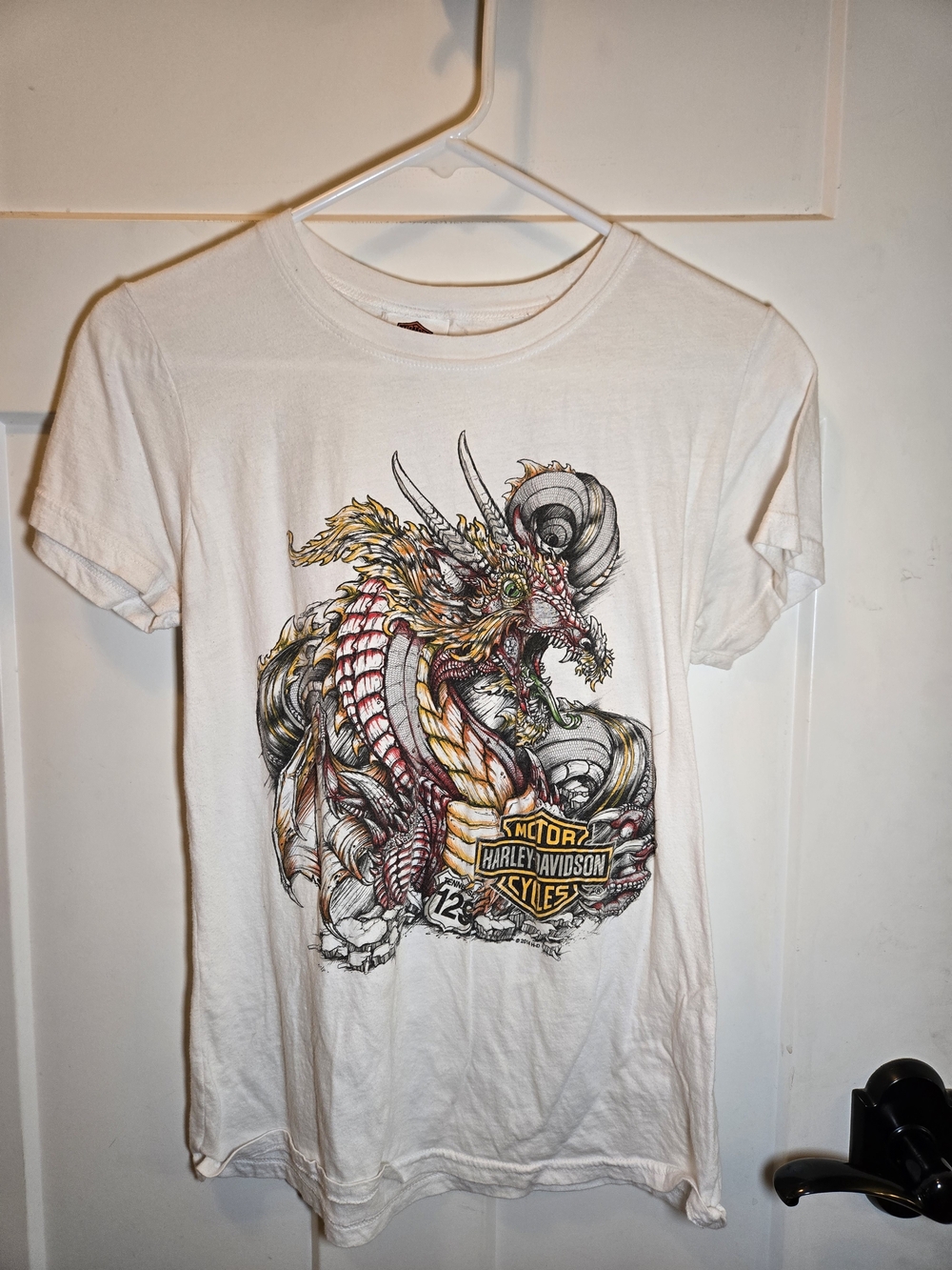 Harley-Davidson Men’s White Graphic Dragon T-Shirt